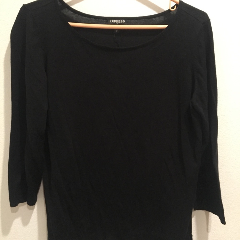 Plain Black 3/4 Sleeve